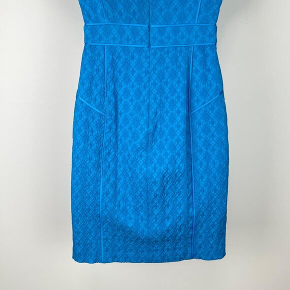 Adrianna Papell Womens Cap Sleeve Textured Sheath Dress Turquoise Blue size 14 - Picture 6 of 11